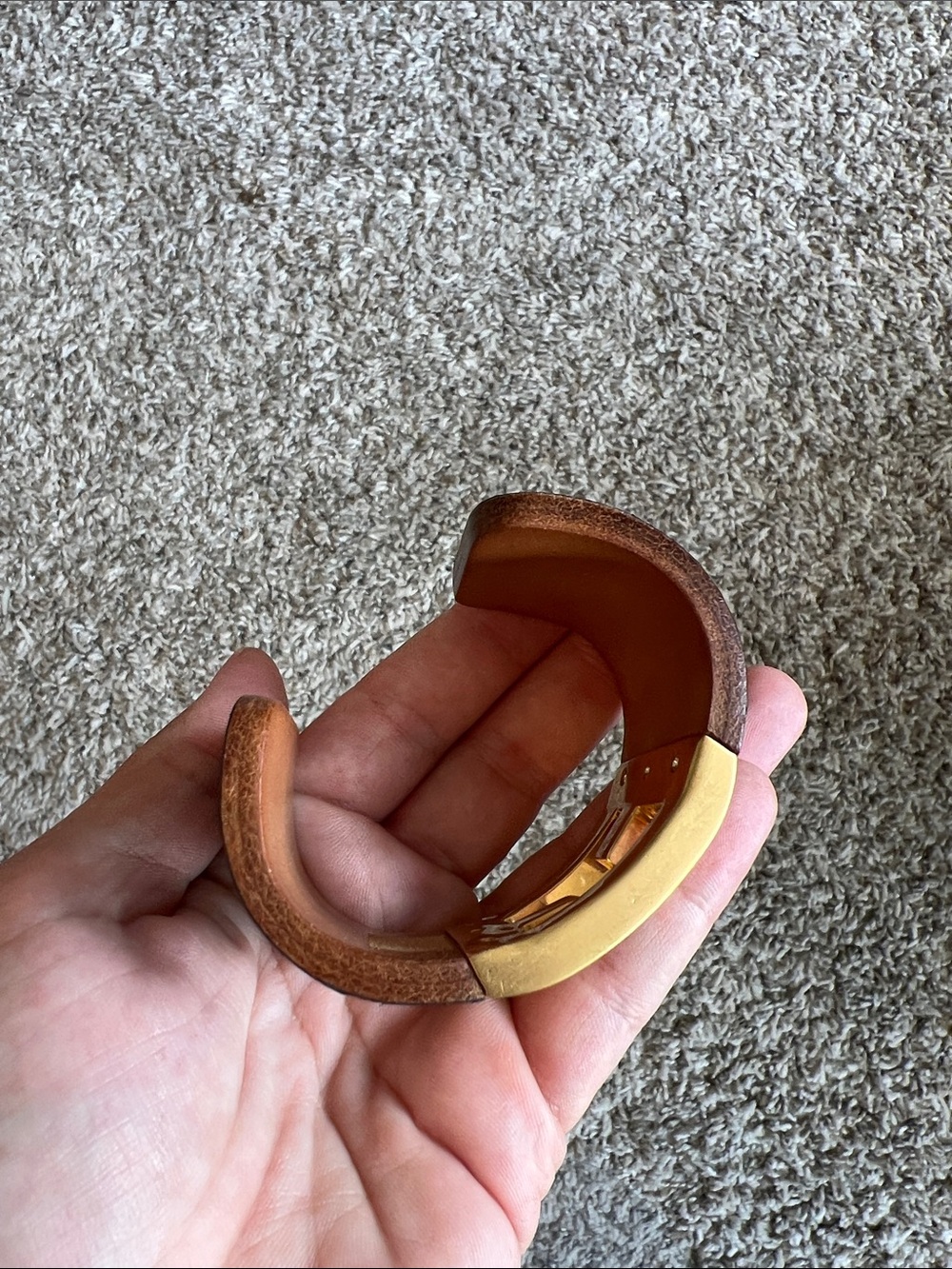 Fendi Zucca Snakeskin Leather Cuff Bracelet - Picture 5 of 11